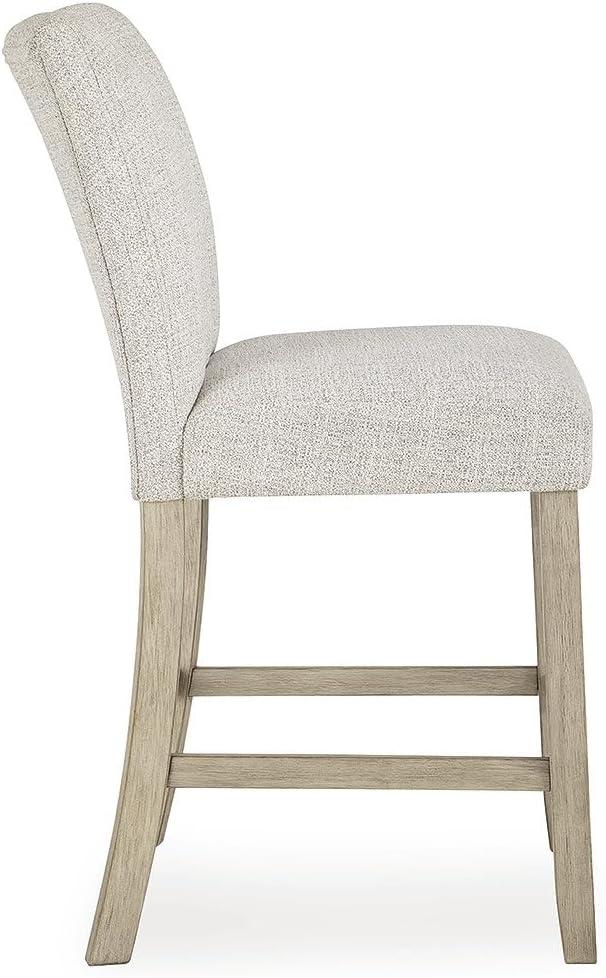 imageSignature Design by Ashley Grallegen Contemporary 2556 Upholstered Counter Height Bar Stool Set of 2 Light Gray amp Beige