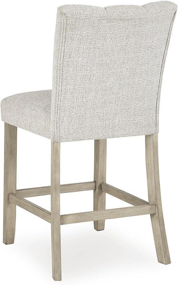 imageSignature Design by Ashley Grallegen Contemporary 2556 Upholstered Counter Height Bar Stool Set of 2 Light Gray amp Beige