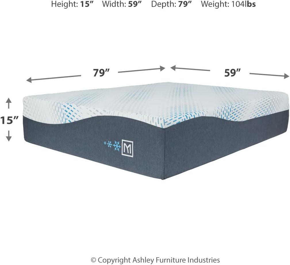 imageSignature Design by Ashley Millennium Luxury Plush Gel Latex Hybrid 15 Inch Mattress Queen WhiteQueen