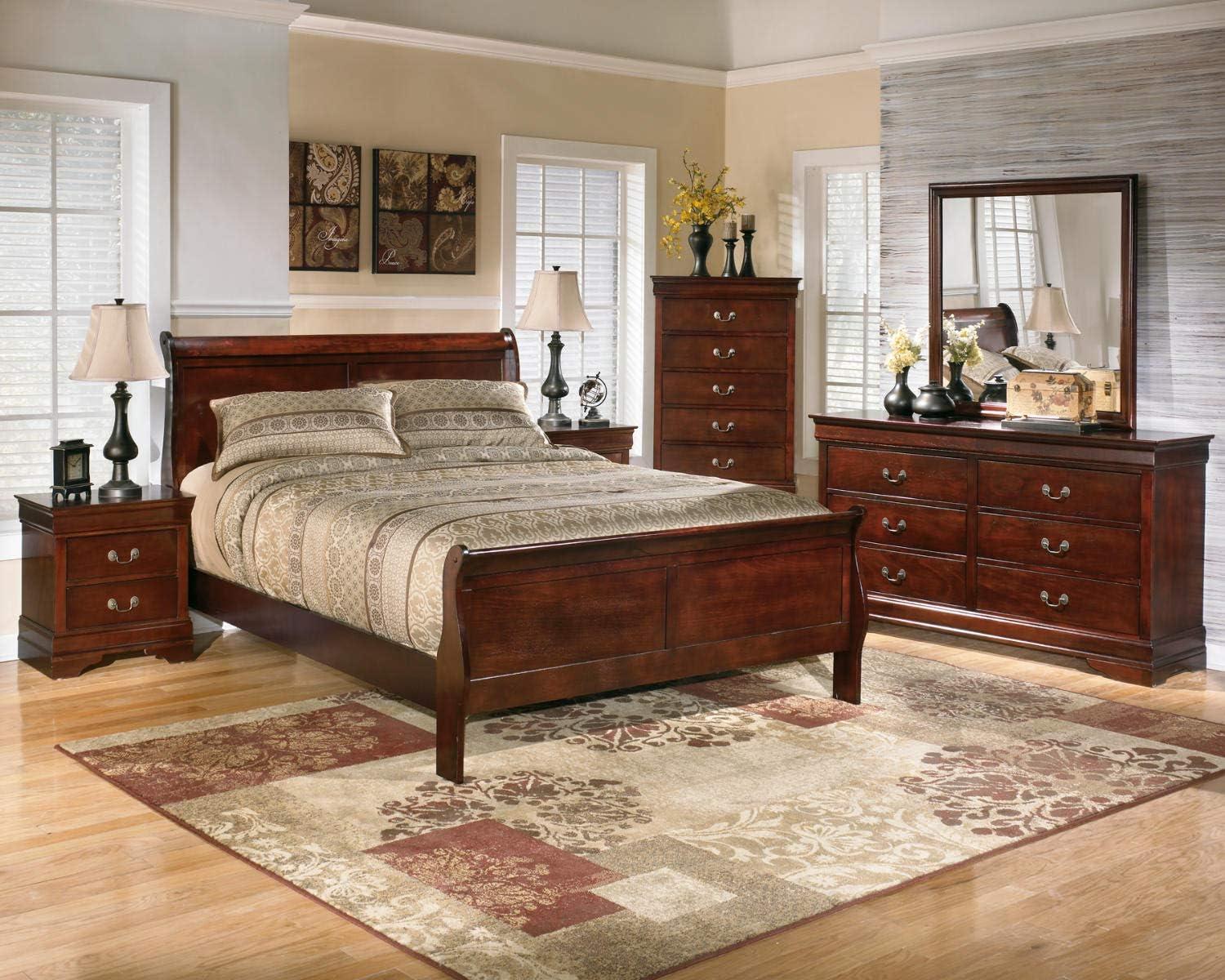 imageSignature Design by Ashley Alisdair Traditional Twin Sleigh Headboard amp Footboard ONLY Dark BrownFull