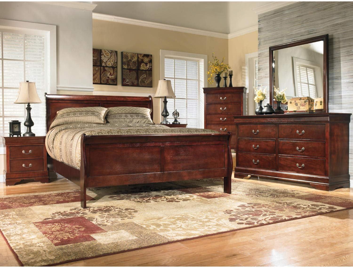 imageSignature Design by Ashley Alisdair Traditional Twin Sleigh Headboard amp Footboard ONLY Dark BrownKingCal King