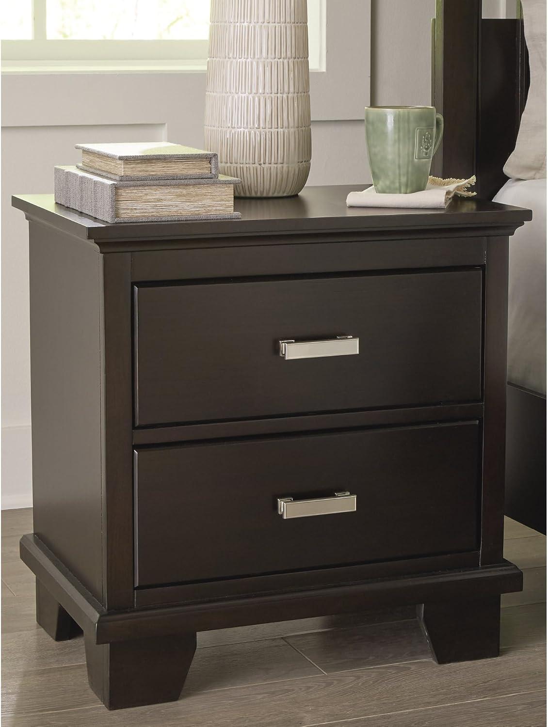 imageSignature Design by Ashley Covetown Contemporary 2Drawer Nightstand Dark Brown