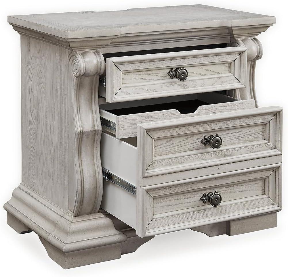 imageSignature Design by Ashley Valleymont Cottage 2Drawer Nightstand with Tray and USB Ports White