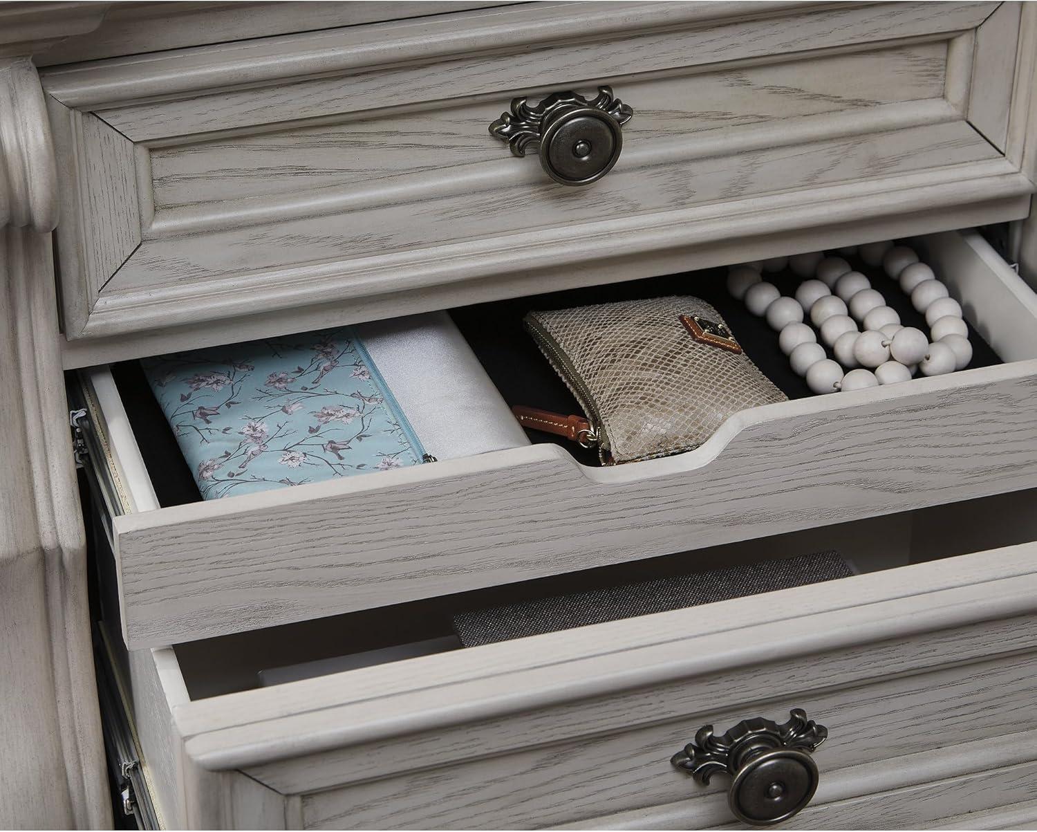 imageSignature Design by Ashley Valleymont Cottage 2Drawer Nightstand with Tray and USB Ports White