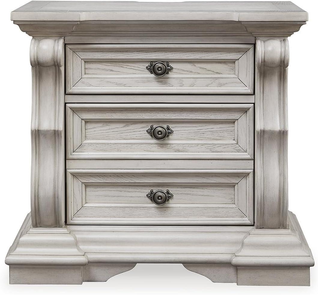 imageSignature Design by Ashley Valleymont Cottage 2Drawer Nightstand with Tray and USB Ports White