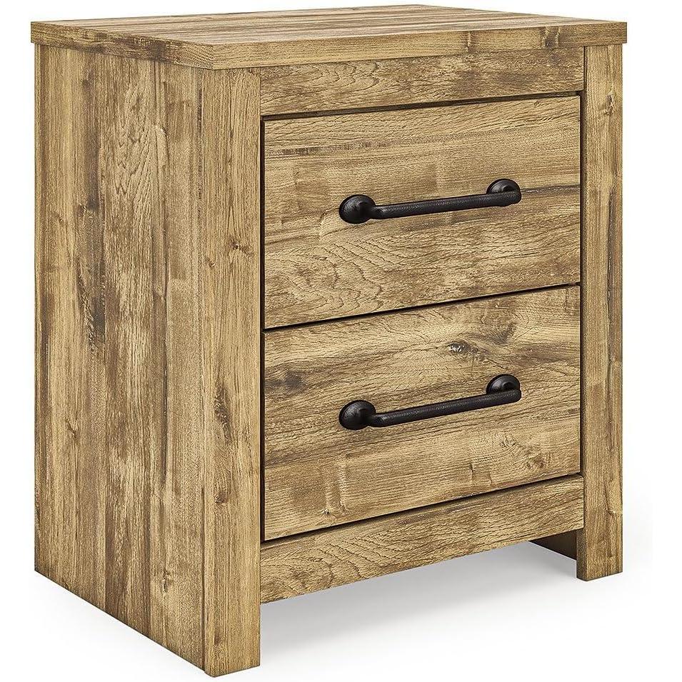 imageSignature Design by Ashley Hastiport Farmhouse Nightstand with Storage Medium Brown