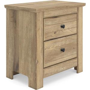 Signature Design by Ashley Allihauser Classic Nightstand with USB Port and Storage, Light Brown