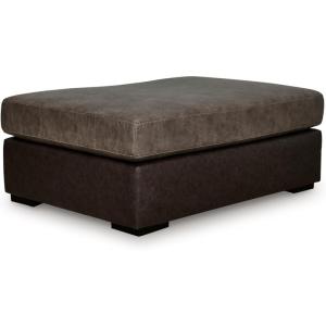 Signature Design by Ashley Baltic-Park Contemporary Oversized Accent Ottoman, Foam Cushions, Faux Leather Upholstery, 53″ W x 38″ D x 22″ H, Two-Tone/Brown