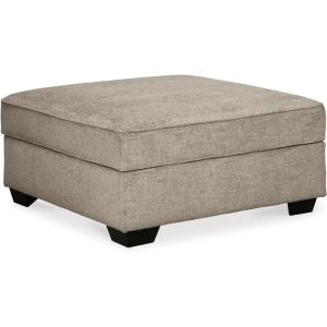 Signature Design by Ashley Borlofield Traditional Oversized Square Accent Ottoman with Storage, Gray