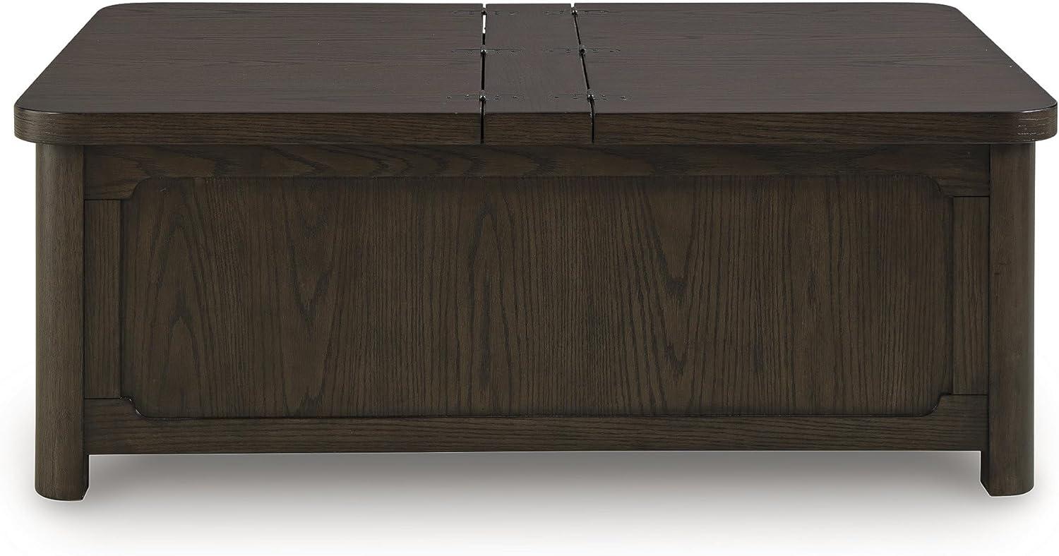 imageSignature Design by Ashley Breckington Country Rustic Coffee Table with Storage and Flip Top Dark Brown