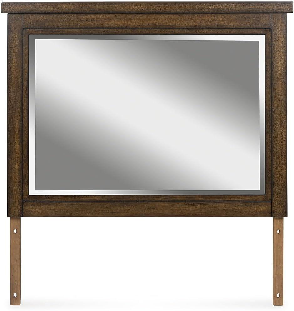 imageSignature Design by Ashley Taffenbrook Casual 10Drawer Dresser and Mirror with FeltLined Top Drawers and Safety Stop Dark Brown