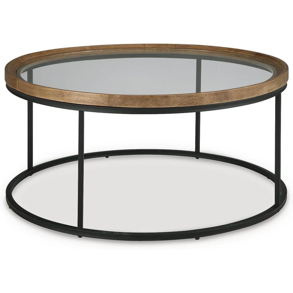 imageSignature Design by Ashley Noraluna Casual Coffee Table Light Brown amp Black