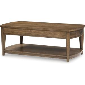 Signature Design by Ashley Burkbyer Transitional Coffee Table with 2 Drawers and Shelf, Dark Brown