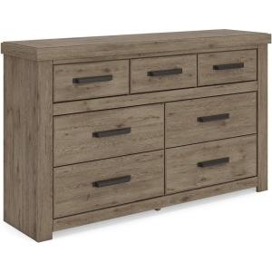Signature Design by Ashley Contoura Rustic 7-Drawer Dresser with Safety Stop, Light Brown