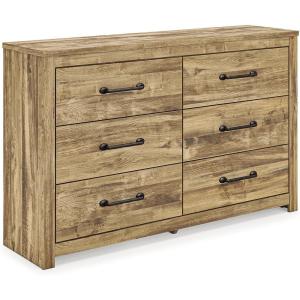 Signature Design by Ashley Hastiport Farmhouse 6-Drawer Dresser with Safety Stop, Light Brown