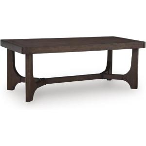 Signature Design by Ashley Korestone Contemporary Coffee Table with Trestle Base, Dark Brown