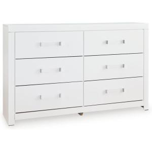 Signature Design by Ashley Marzoni Contemporary 6-Drawer Dresser with Safety Stop, White