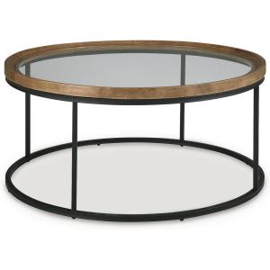 Signature Design by Ashley Noraluna Casual Coffee Table, Light Brown & Black