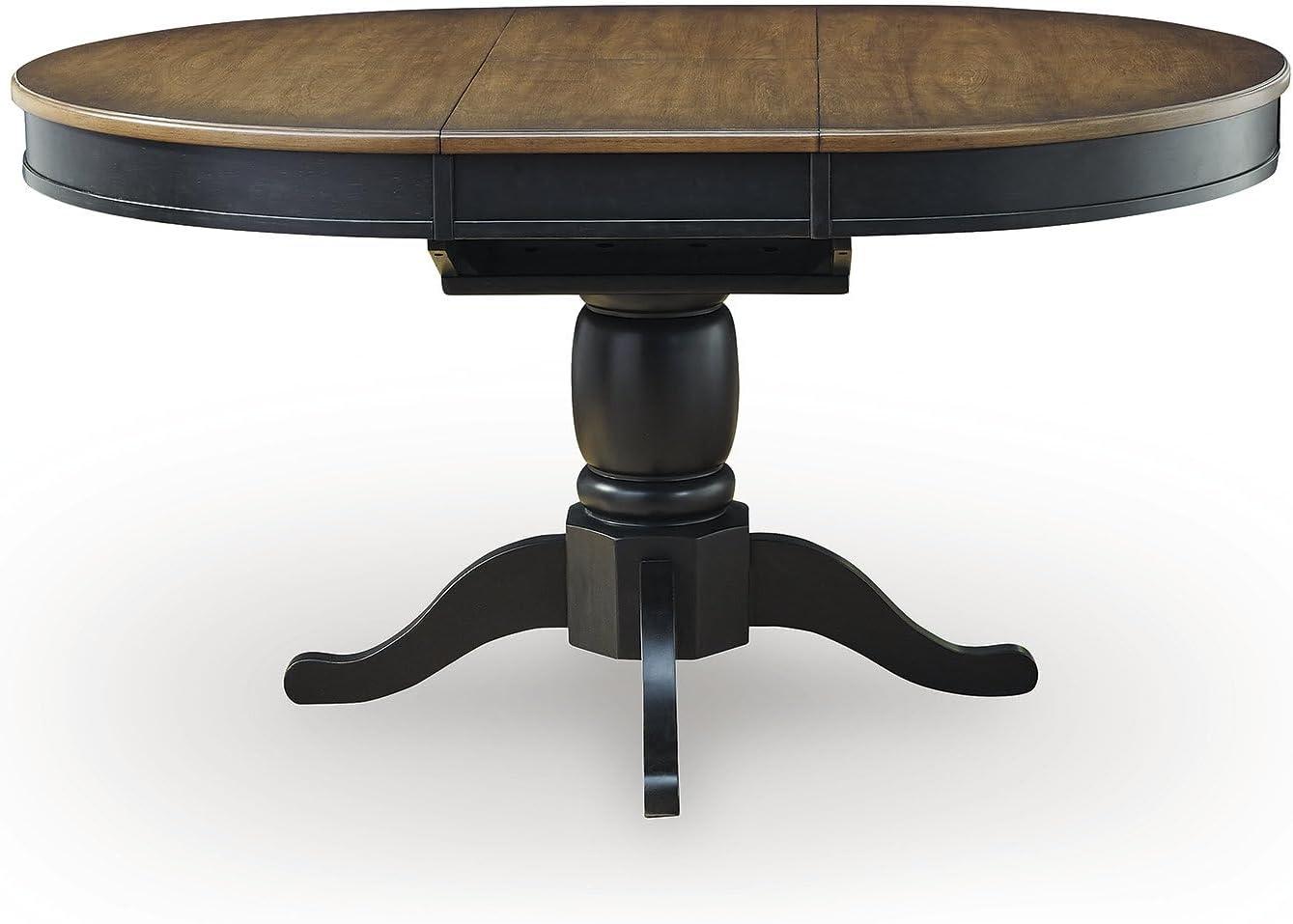 imageSignature Design by Ashley Phillinger Casual Dining Butterfly Extension Table Seats up to 6 Medium Brown amp Black