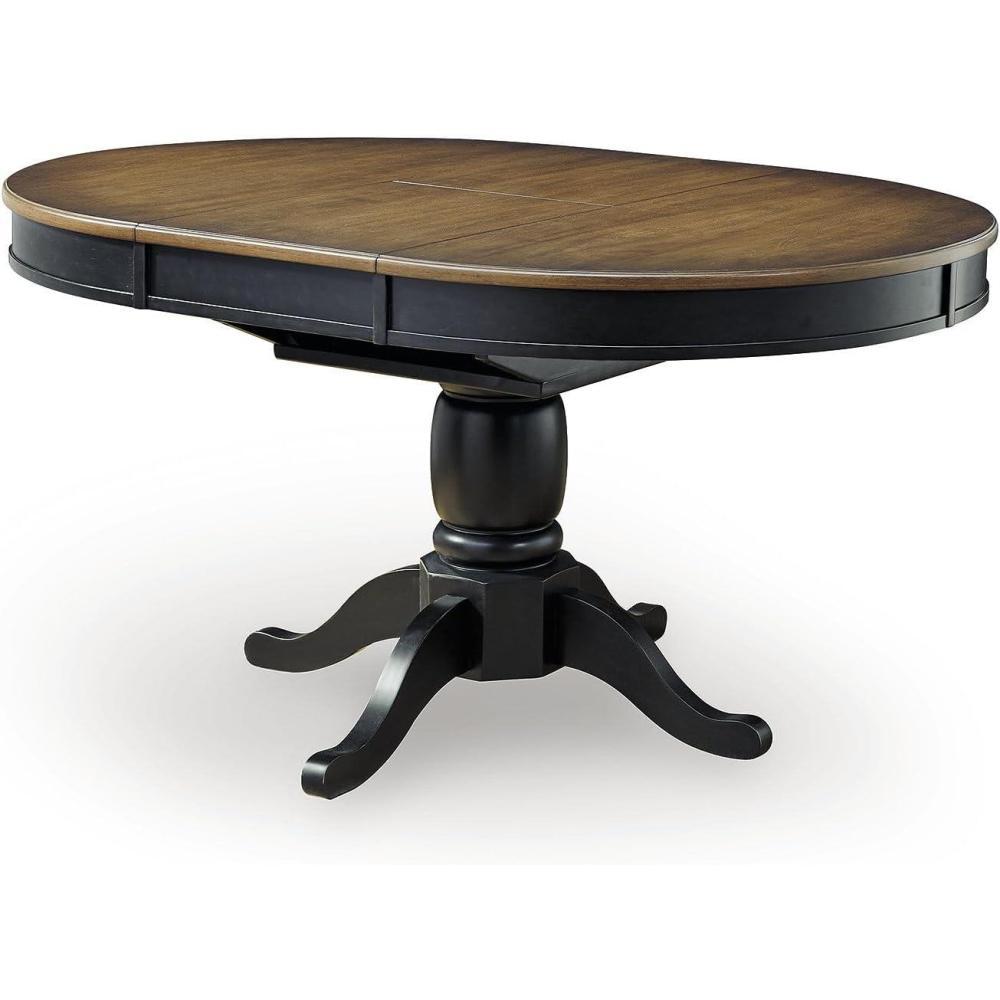 imageSignature Design by Ashley Phillinger Casual Dining Butterfly Extension Table Seats up to 6 Medium Brown amp Black