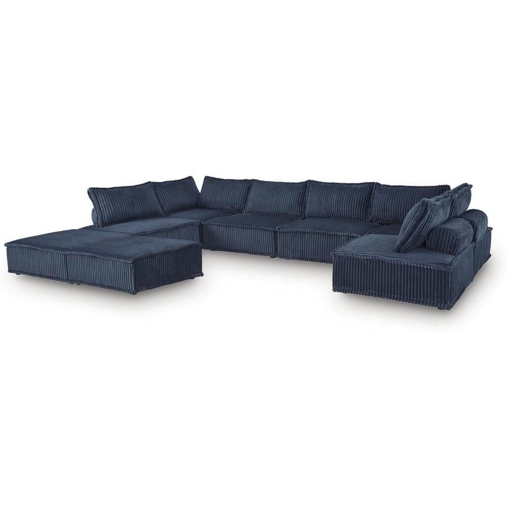 imageSignature Design by Ashley Bales Casual Upholstered 8Piece Modular Seating with NonSkid Legs Blue