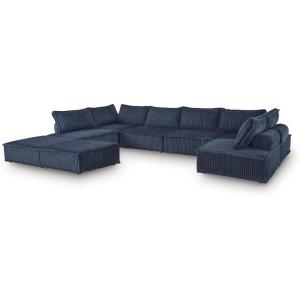 Signature Design by Ashley Bales Casual Upholstered 8-Piece Modular Seating with Non-Skid Legs, Blue