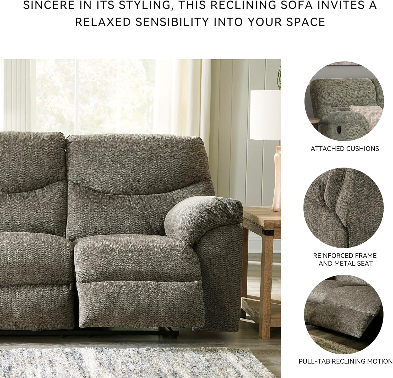 imageSignature Design by Ashley Alphons Transitional Tufted Reclining Loveseat Light BrownBrown