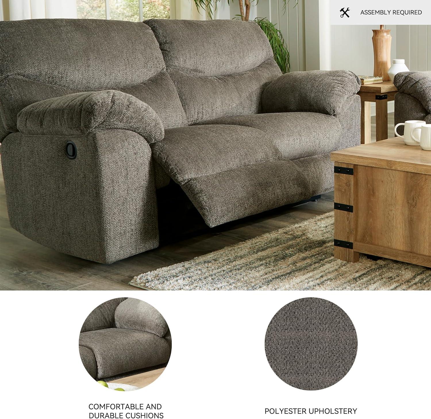 imageSignature Design by Ashley Alphons Transitional Tufted Reclining Loveseat Light BrownBrown