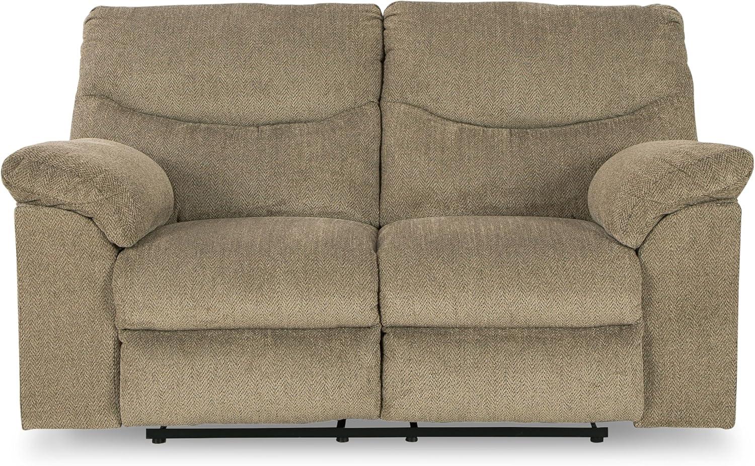 imageSignature Design by Ashley Alphons Transitional Tufted Reclining Loveseat Light BrownLight Brown