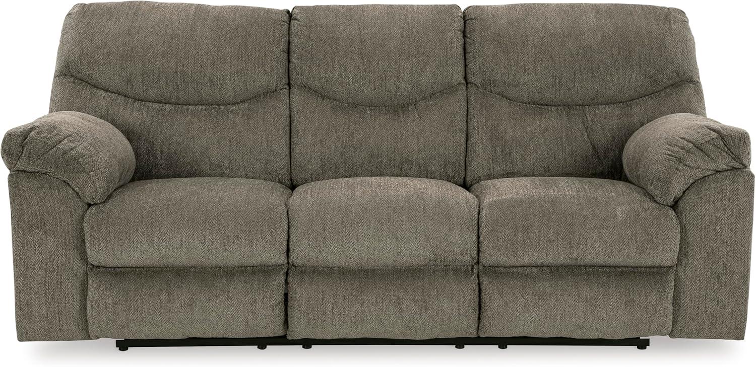 imageSignature Design by Ashley Alphons Transitional Tufted Reclining Sofa Light GrayBrown