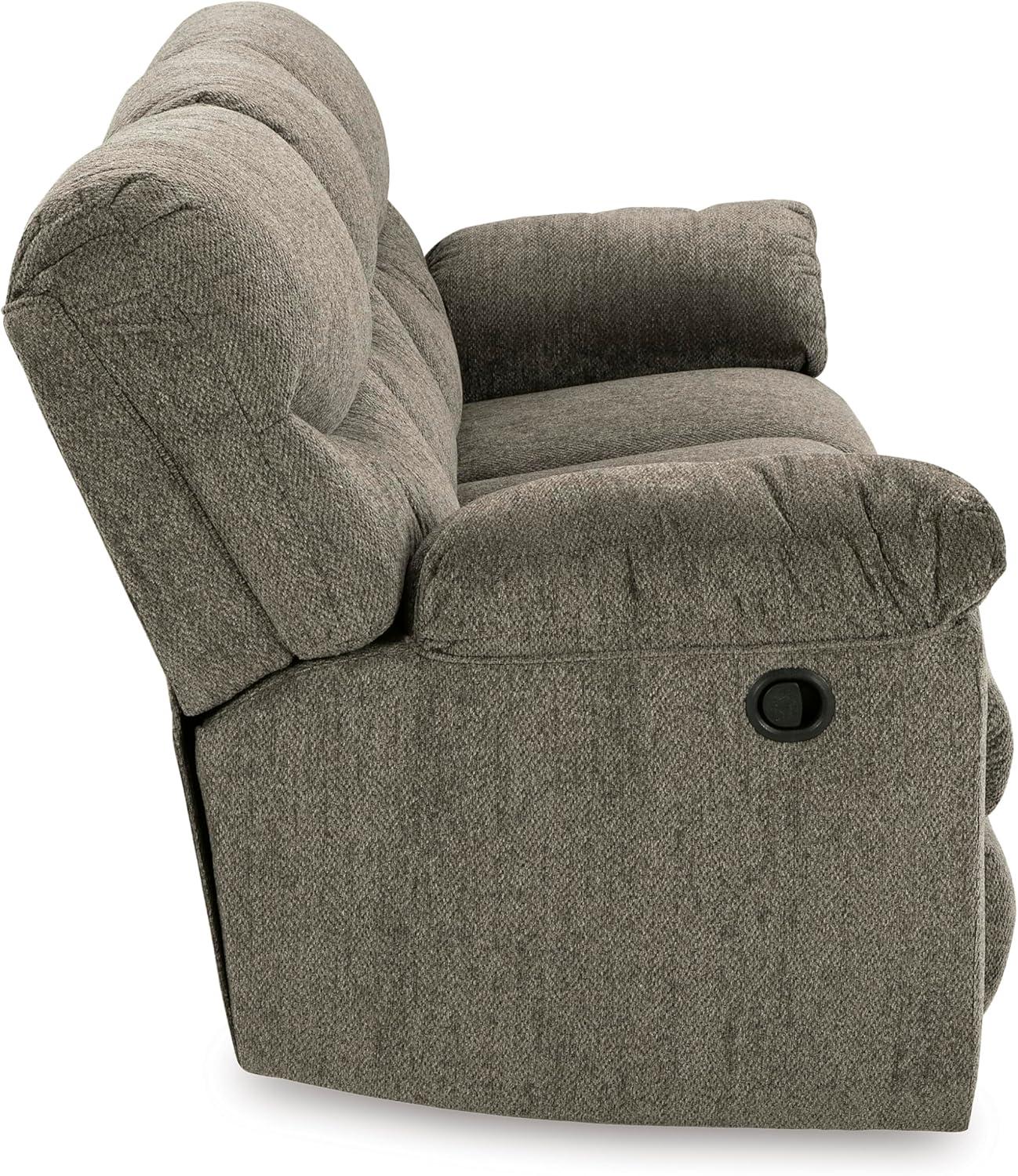 imageSignature Design by Ashley Alphons Transitional Tufted Reclining Sofa Light GrayBrown