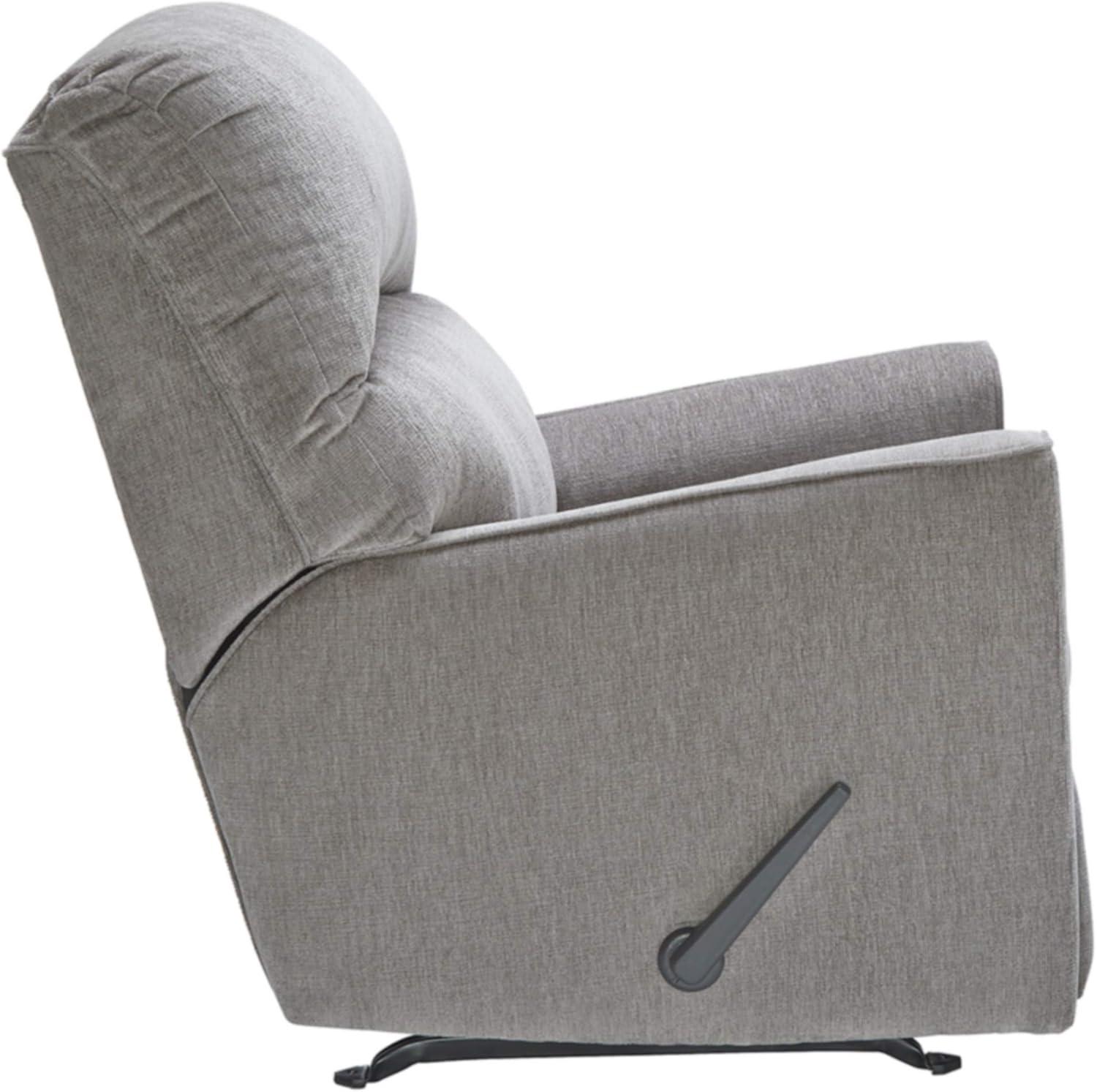 imageSignature Design by Ashley Altari Rocker Recliner Chair Plush Chenille Upholstered Reclining Chair Gentle Rocking Motion Cozy Seating for Everyday Relaxation 34 W x 39 D x 40 HGrey