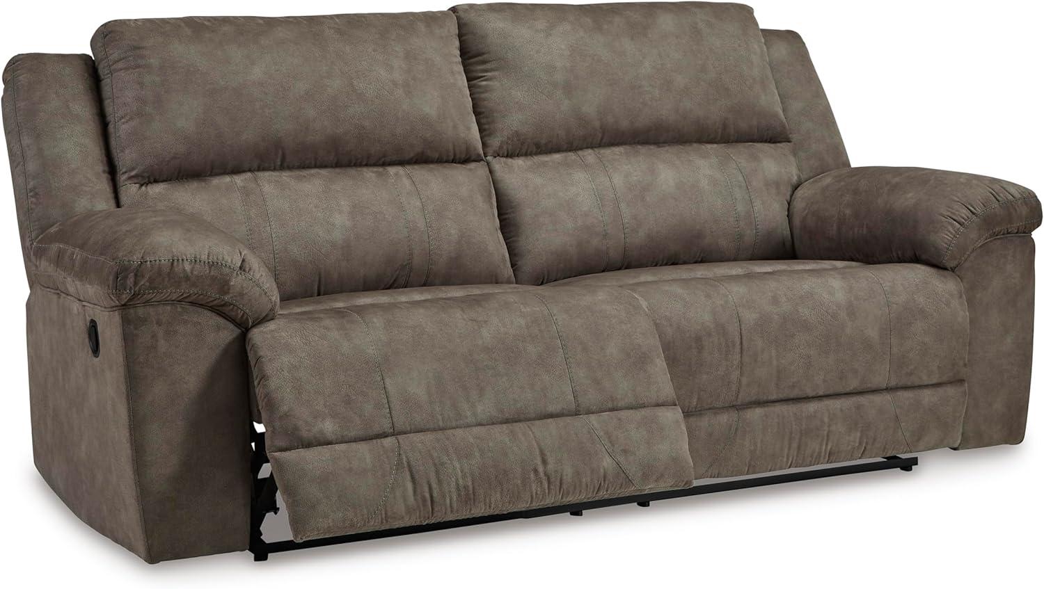 imageSignature Design by Ashley Laresview Urban Faux Leather Manual Zero Wall Wide Seat Recliner with PillowTop Arms GrayReclining 2Seater