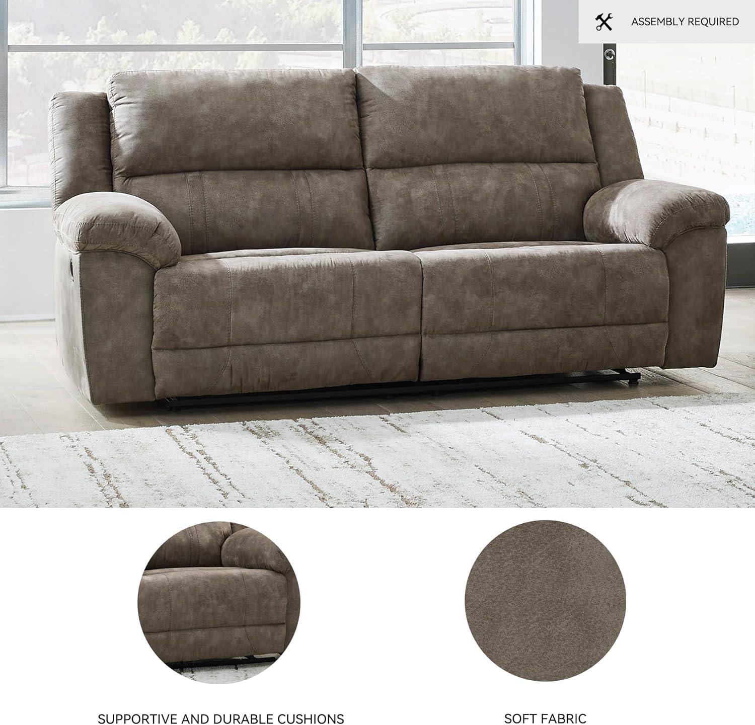 imageSignature Design by Ashley Laresview Urban Faux Leather Manual Zero Wall Wide Seat Recliner with PillowTop Arms GrayReclining 2Seater