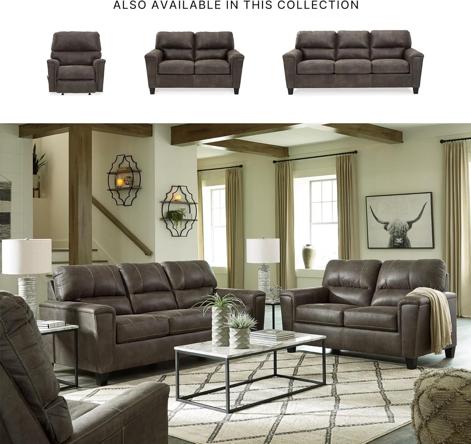 imageSignature Design by Ashley Navi Traditional Faux Leather Manual Rocker Recliner GrayGrey