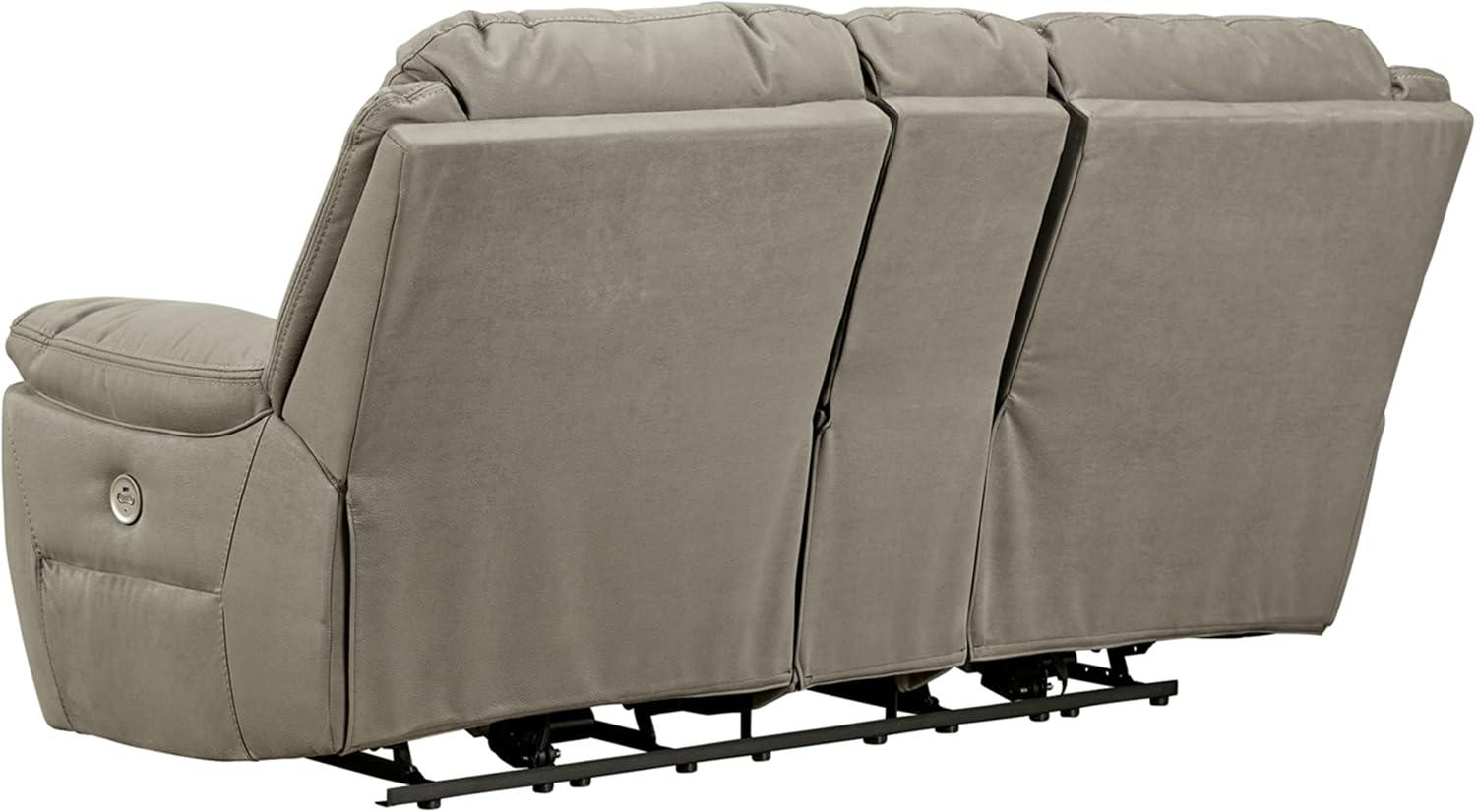 imageSignature Design by Ashley NextGen Gaucho Classic Reclining Loveseat with Console BeigeLight Gray