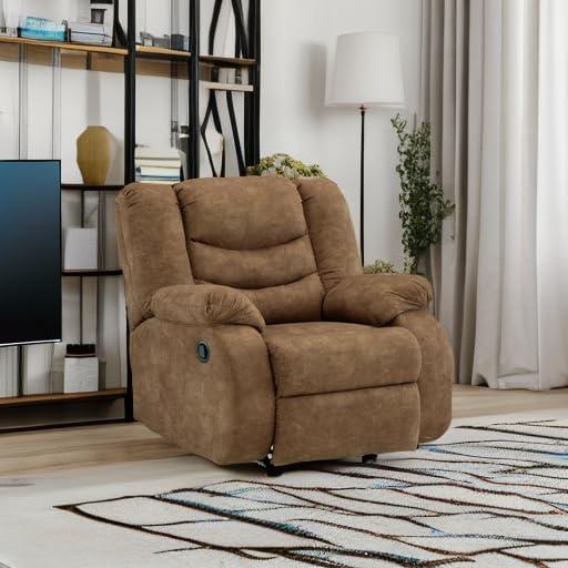 imageSignature Design by Ashley Partymate Contemporary Faux Leather Manual Rocker Recliner Dark BrownLight Brown