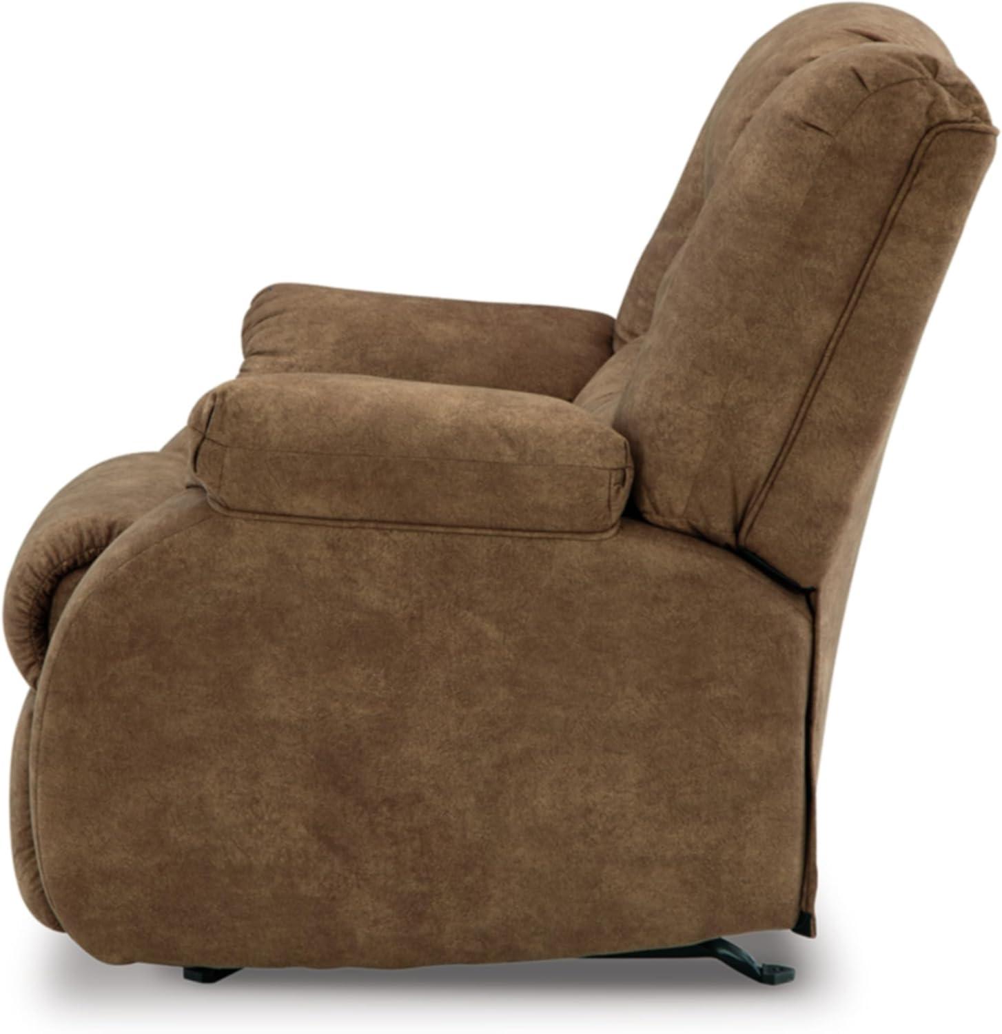 imageSignature Design by Ashley Partymate Contemporary Faux Leather Manual Rocker Recliner Dark BrownLight Brown