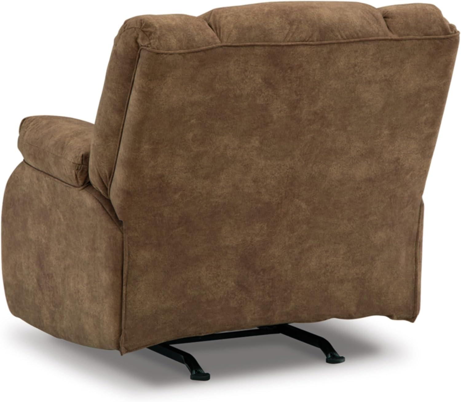 imageSignature Design by Ashley Partymate Contemporary Faux Leather Manual Rocker Recliner Dark BrownLight Brown