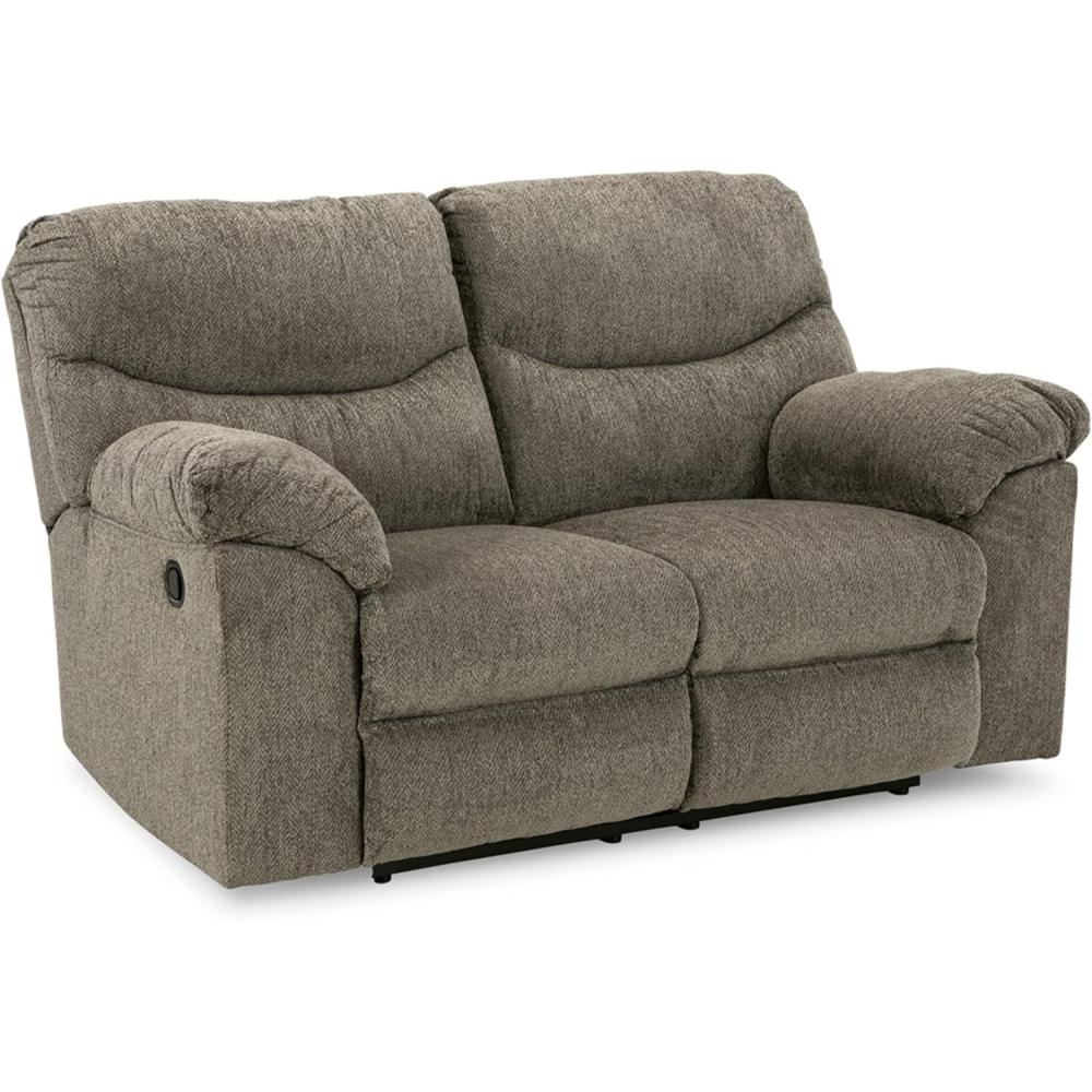 imageSignature Design by Ashley Alphons Transitional Tufted Reclining Loveseat Light BrownBrown