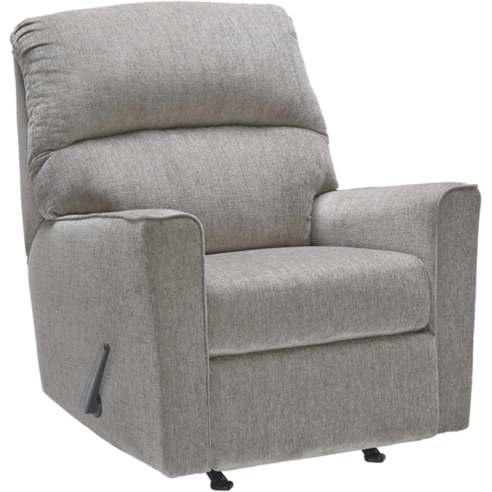 imageSignature Design by Ashley Altari Rocker Recliner Chair Plush Chenille Upholstered Reclining Chair Gentle Rocking Motion Cozy Seating for Everyday Relaxation 34 W x 39 D x 40 HGrey