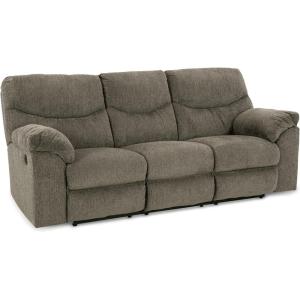 Signature Design by Ashley Alphons Transitional Tufted Reclining Sofa, Light Gray(Brown)