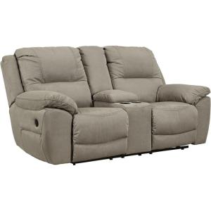 Signature Design by Ashley Next-Gen Gaucho Classic Power Reclining Loveseat with Console, Beige(Beige)