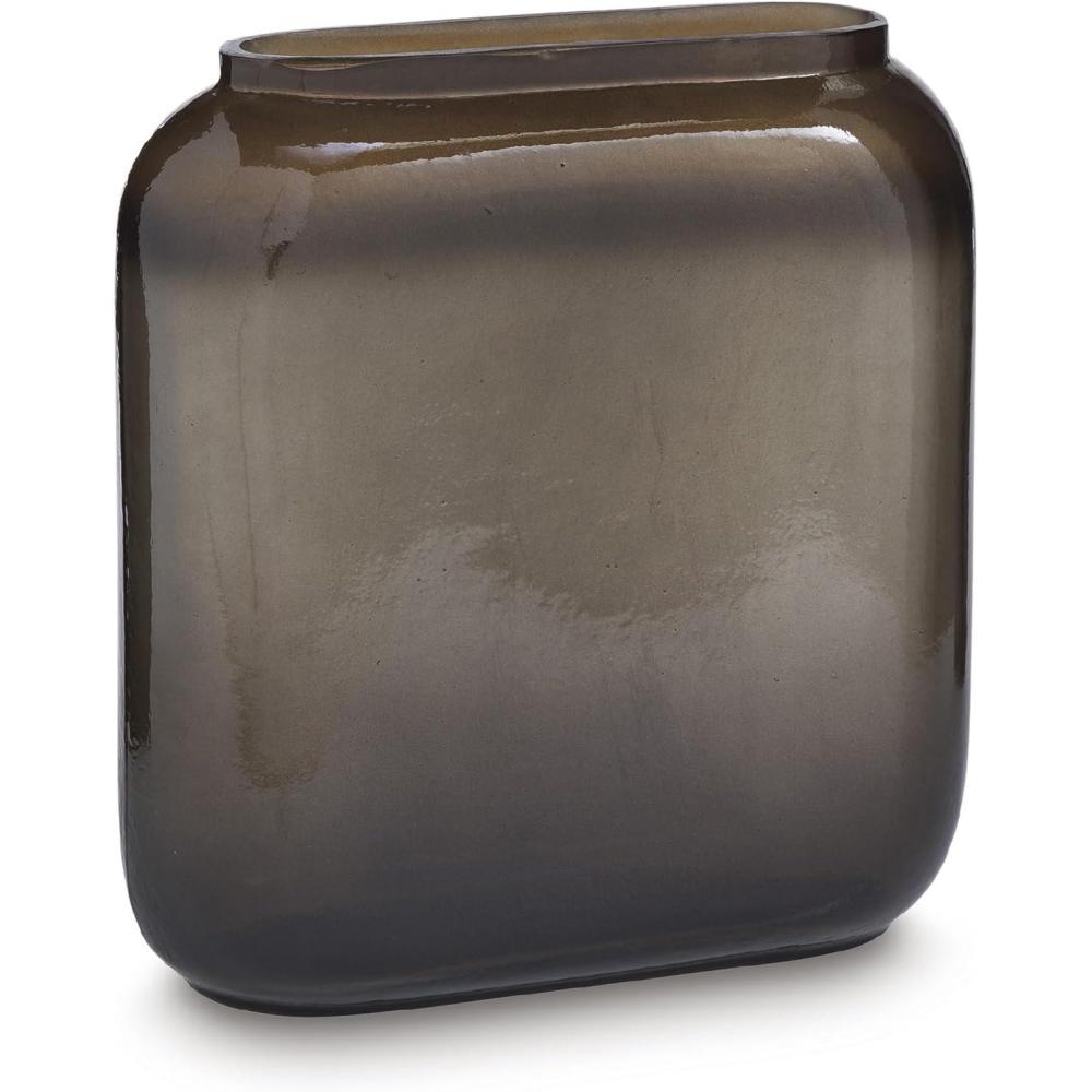 imageSignature Design by Ashley Sumner Vase Metallic Brown Glass Vase with Sleek Contemporary Silhouette for Faux and Dried Floral Arrangements 888 W x 35 D x 975 HGray  Gold