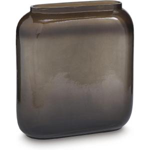 Signature Design by Ashley Sumner Vase, Metallic Brown Glass Vase with Sleek Contemporary Silhouette for Faux and Dried Floral Arrangements, 8.88″ W x 3.5″ D x 9.75″ H(Gray & Gold)
