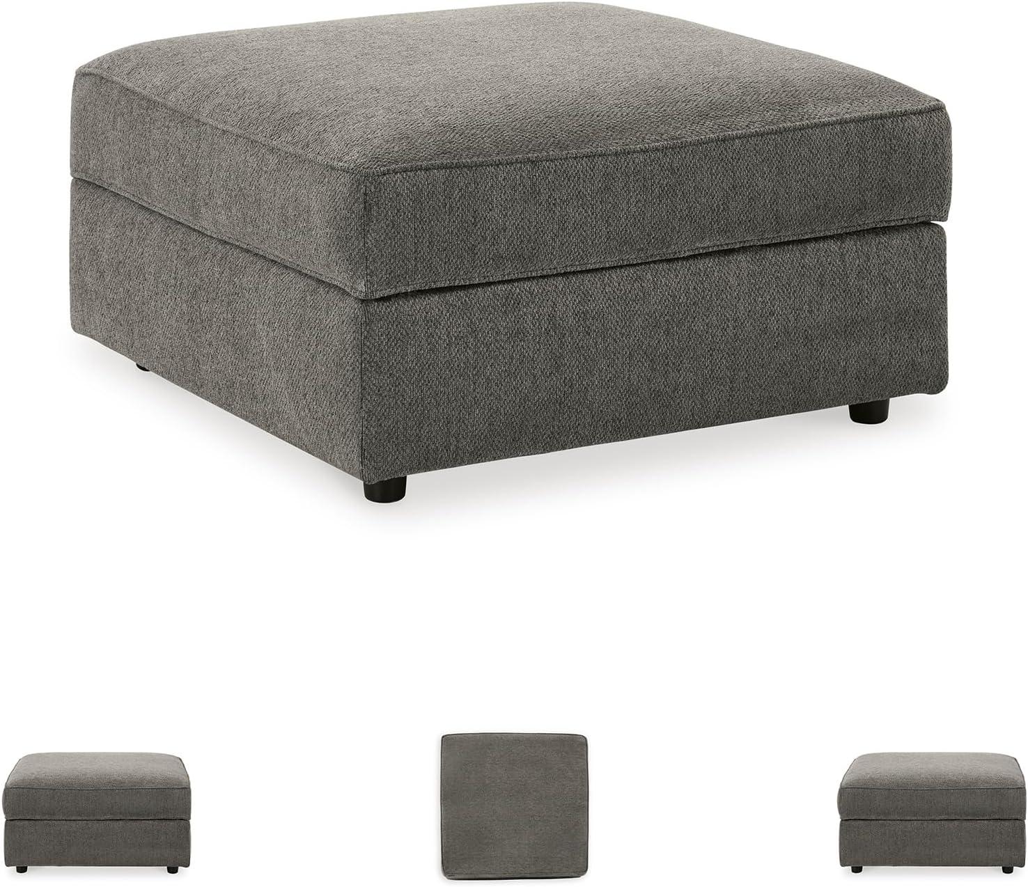 imageSignature Design by Ashley Bandon Modern Leather Match LeftArm Facing 4Piece Sectional with Removable Cushions and Armrest Light BrownGrey