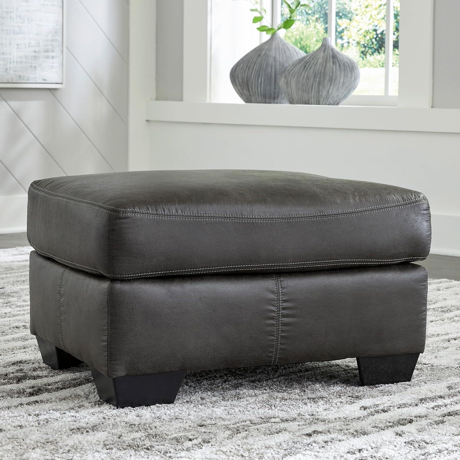 imageSignature Design by Ashley Bandon Modern Leather Match LeftArm Facing 4Piece Sectional with Removable Cushions and Armrest Light BrownGrey