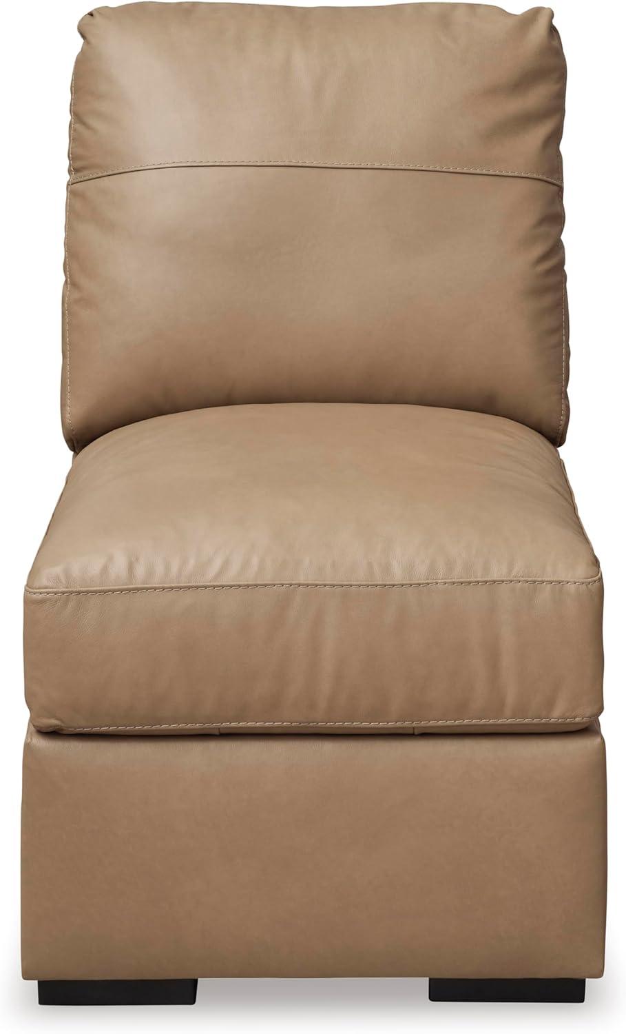 imageSignature Design by Ashley Bandon Modern Leather Match LeftArm Facing 4Piece Sectional with Removable Cushions and Armrest Light BrownToffee
