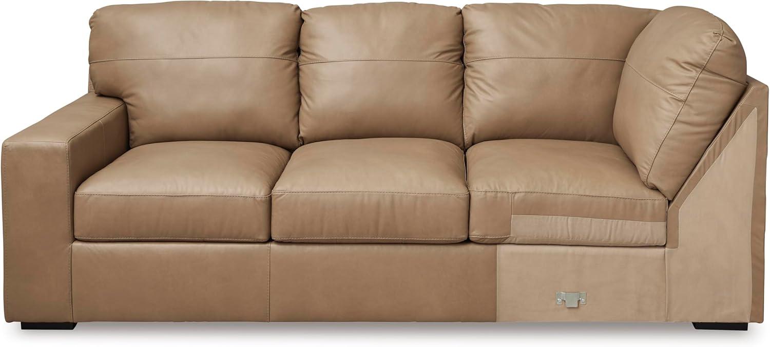imageSignature Design by Ashley Bandon Modern Leather Match LeftArm Facing 4Piece Sectional with Removable Cushions and Armrest Light BrownToffee