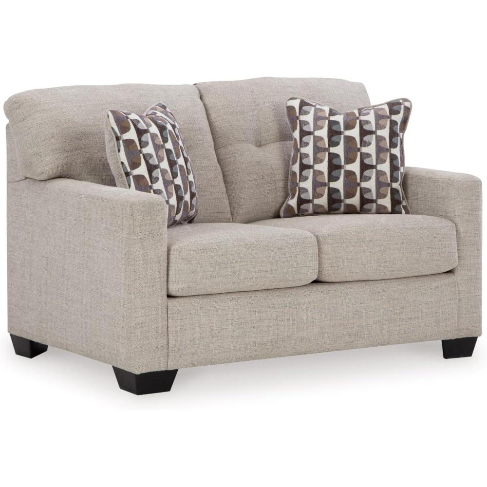 imageSignature Design by Ashley Mahoney Contemporary Tufted Loveseat Dark BrownBeige